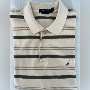🔥NAUTICA MEN'S CLASSIC POLO LONG SLEEVE SHIRTS 100% COTTON MEN'S SIZE LARGE